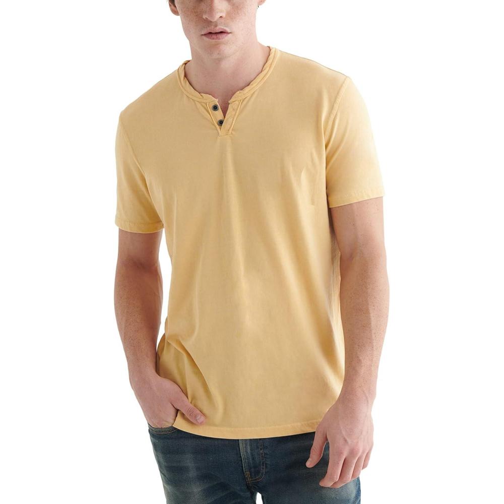 imageLucky Brand Mens Venice Burnout Notch Neck Tee ShirtJojoba