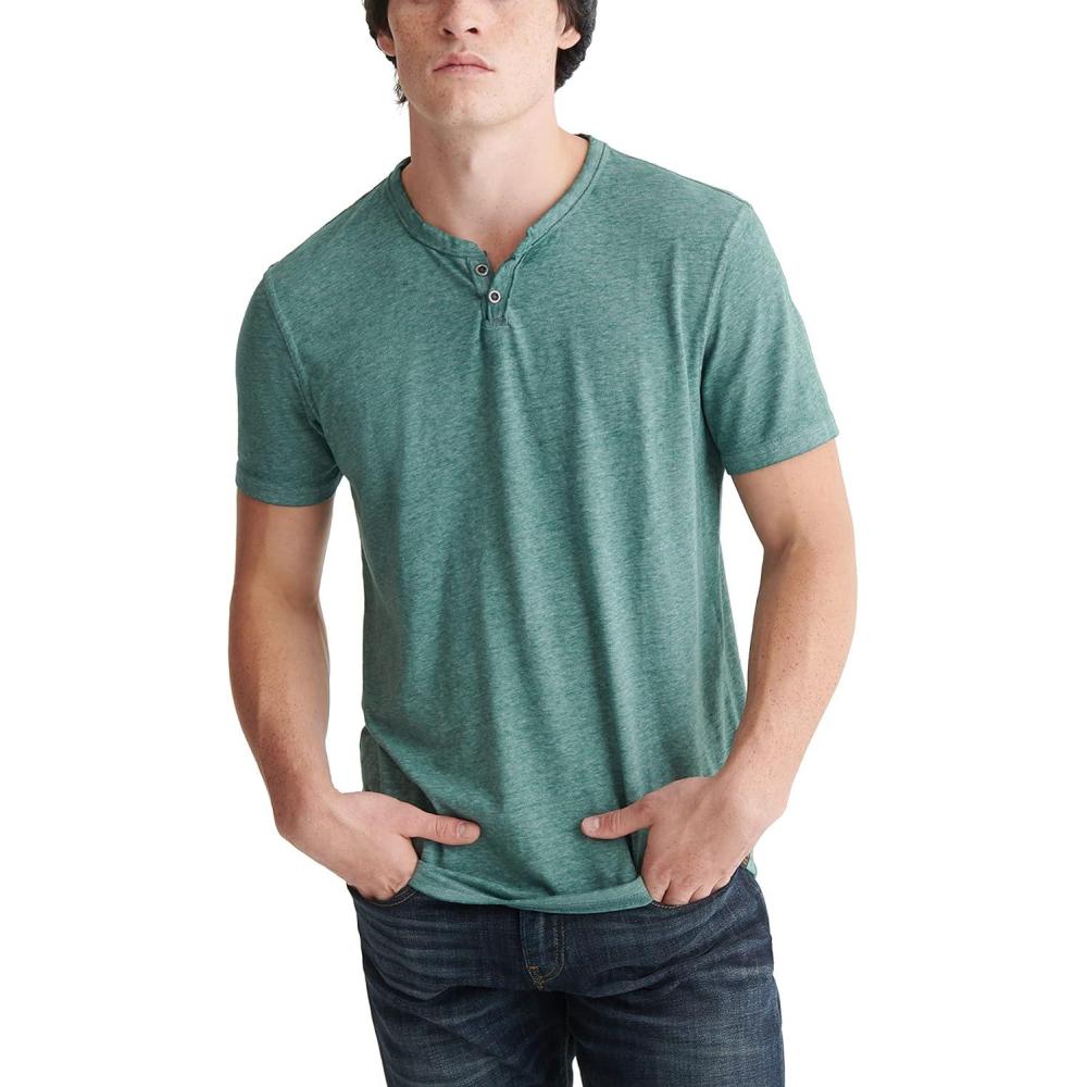 imageLucky Brand Mens Venice Burnout Notch Neck Tee ShirtJune Bug