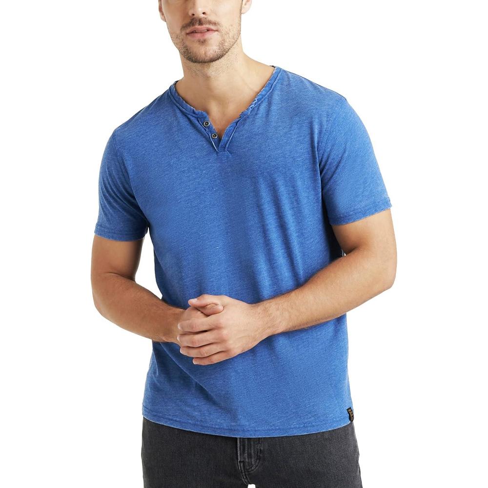 imageLucky Brand Mens Venice Burnout Notch Neck Tee ShirtMonaco Blue