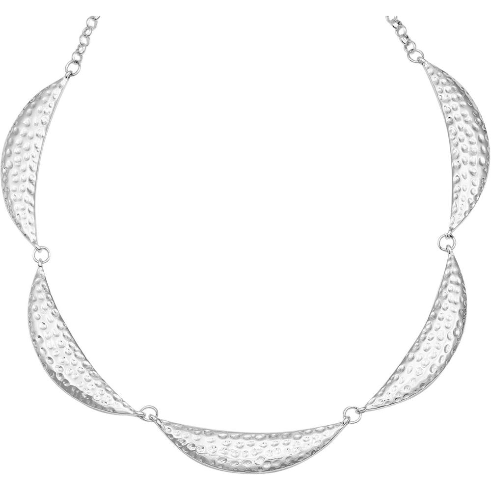 imageLucky Brand Silver Plated Crescent Shaped Pendant Necklace