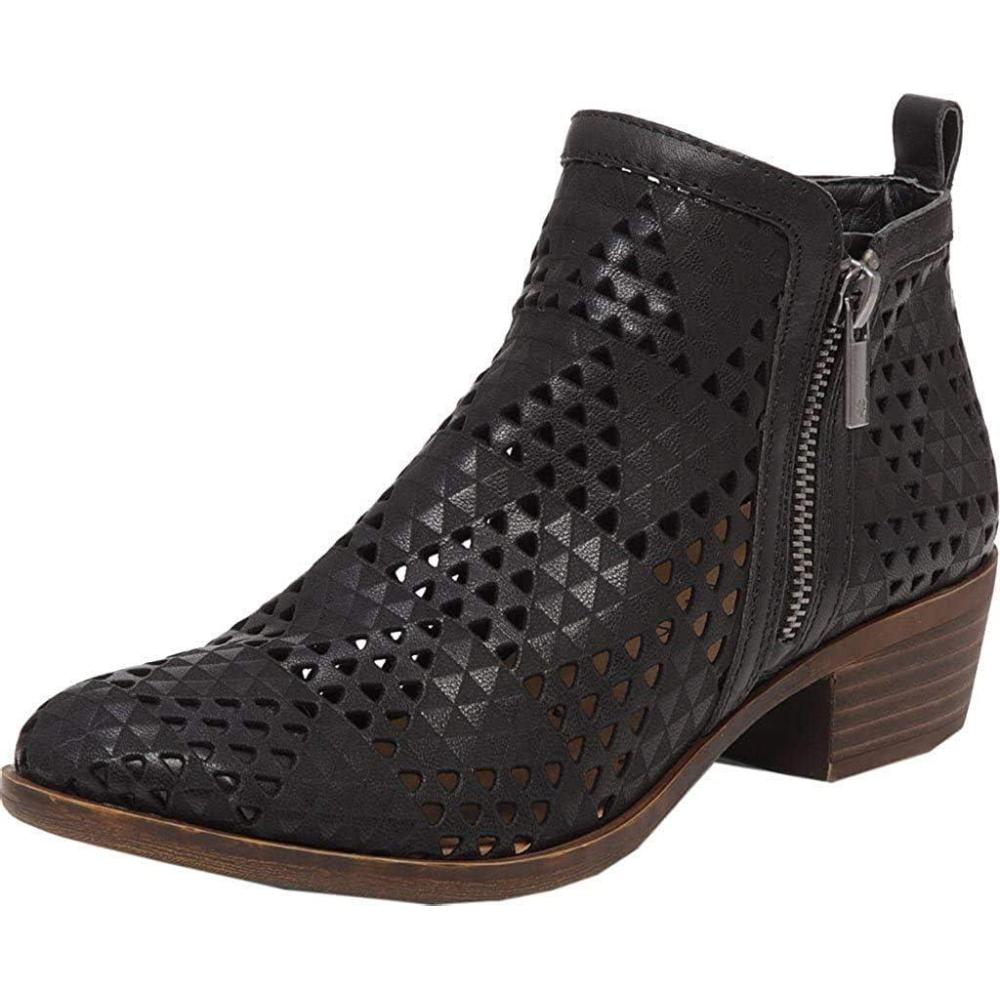 imageLucky Brand Womens Basel Ankle BootieBlack Perforated Nubuck