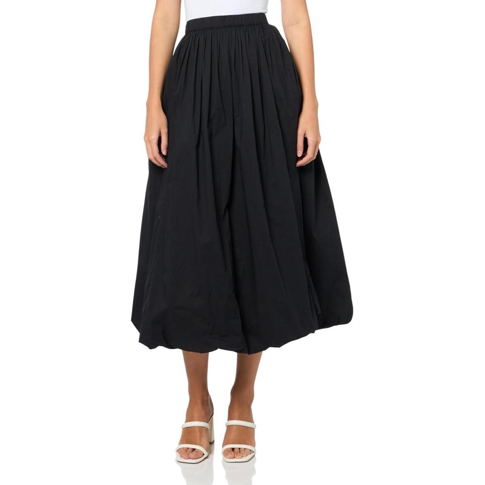 imageLucky Brand Womens Bubble POPLIN Maxi SkirtCaviar