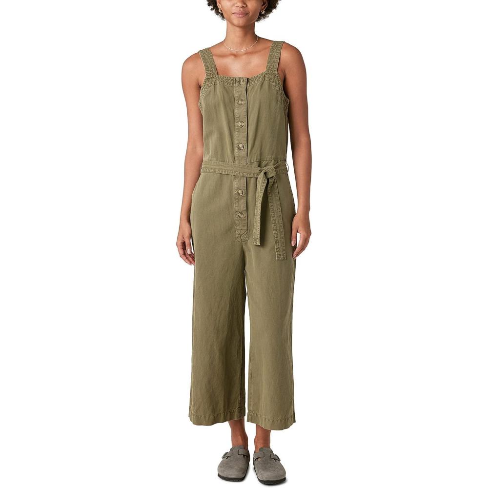 imageLucky Brand Womens Button Front JumpsuitBurnt Olive