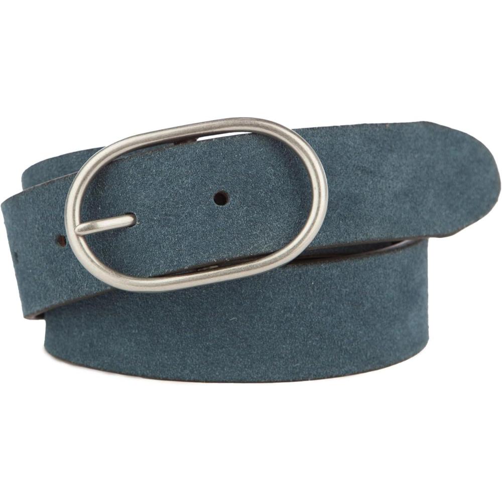imageLucky Brand Womens Fashion Leather Belt  Stylish  Trend  Classic  Modern  Jean  Pant  Skirt  DressSuede Center Bar  Chambray Blue