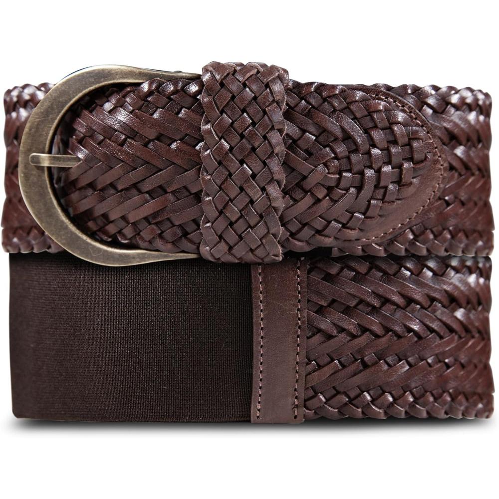 imageLucky Brand Womens Fashion Leather Belt  Stylish  Trend  Classic  Modern  Jean  Pant  Skirt  DressWide Braid  Brown