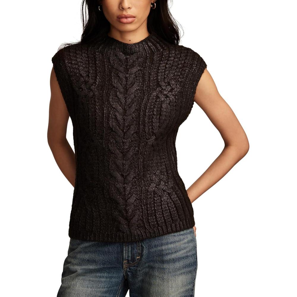 imageLucky Brand Womens Metallic Sweater VestOcean Deep