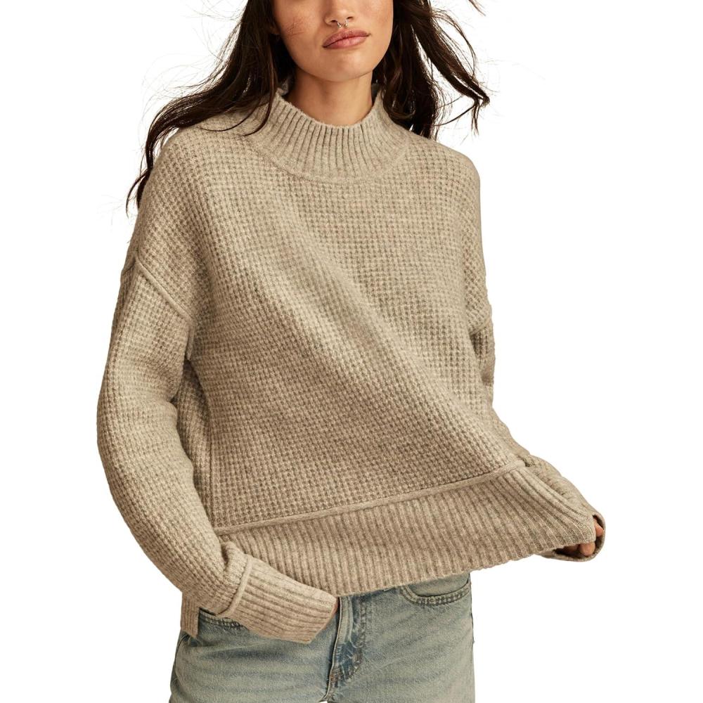 imageLucky Brand Womens Mock NeckLight Heather Grey