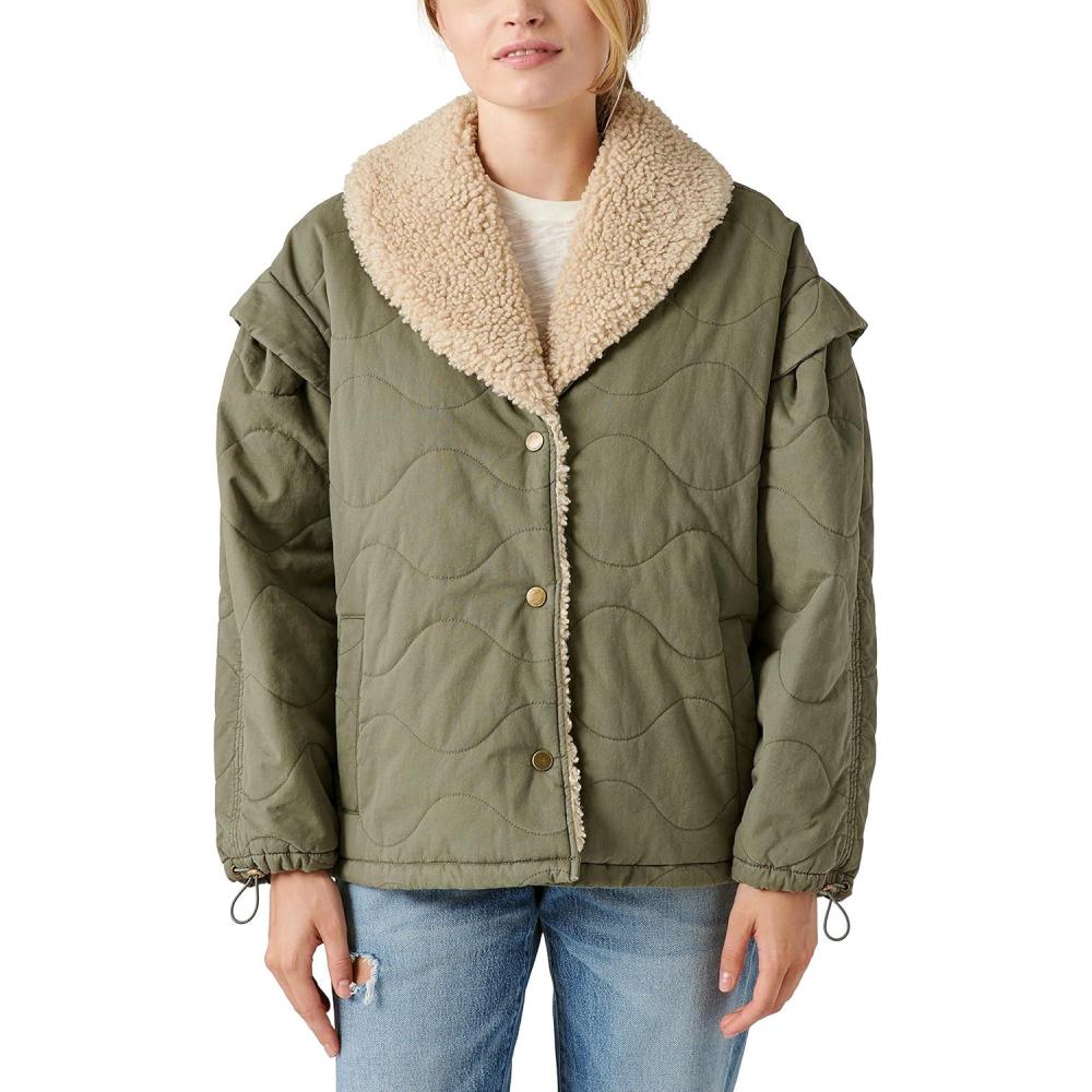 imageLucky Brand Womens Quilted Bomber JacketDark Olive