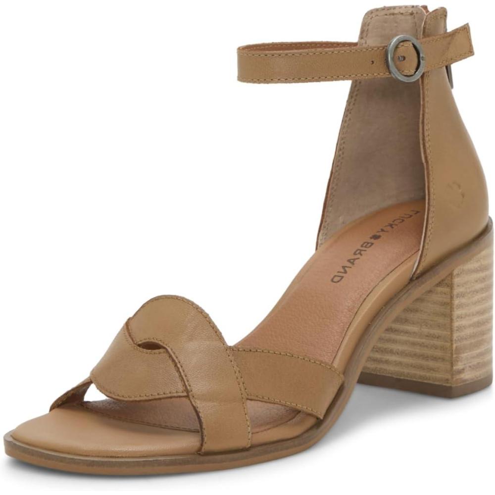 imageLucky Brand Womens Sarwa Ankle Strap Sandal HeeledLatte