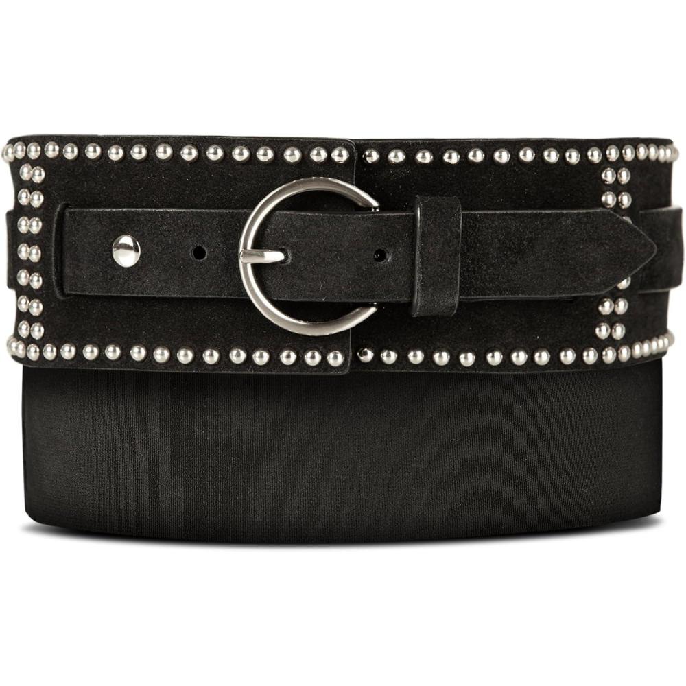 imageLucky Brand Womens Studded Leather Belt  Stylish  Classic  Modern  Jeans  Pants  Skirt  DressStudded Suede Stretch  Black