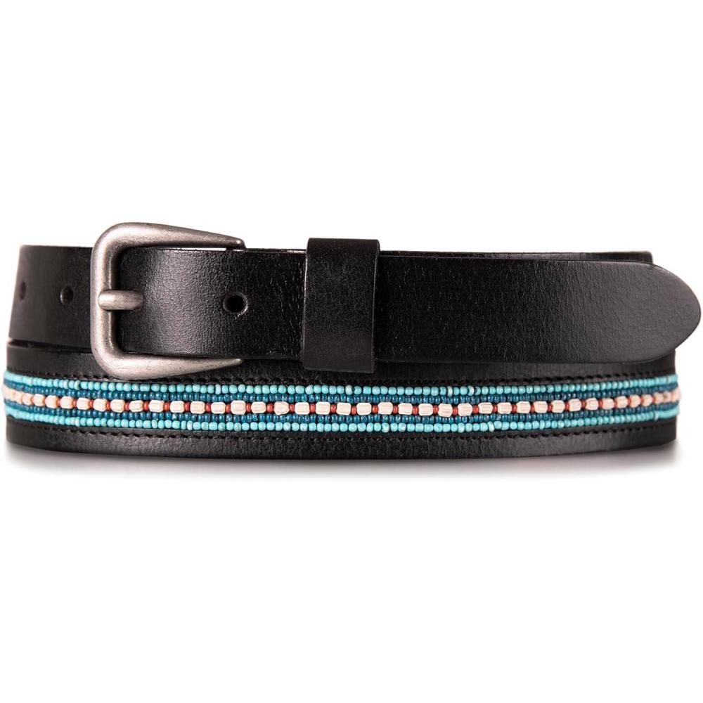 imageLucky Brand Womens WesternInspired Leather Belt  Classic  American Heritage  Casual  Vintage  CowboyTurquoise Beaded  Black