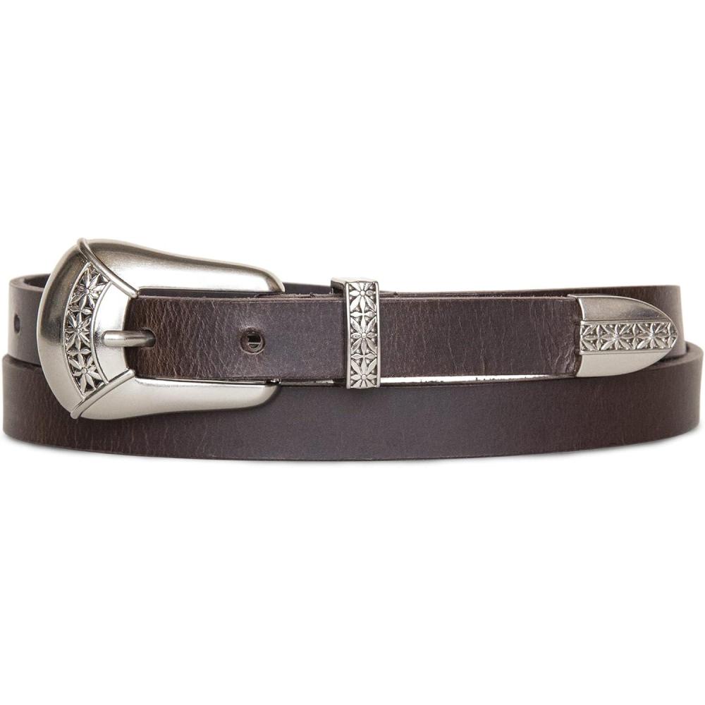 imageLucky Brand Womens WesternInspired Leather Belt  Classic  American Heritage  Casual  Vintage  CowboyWestern Buckle  Brown