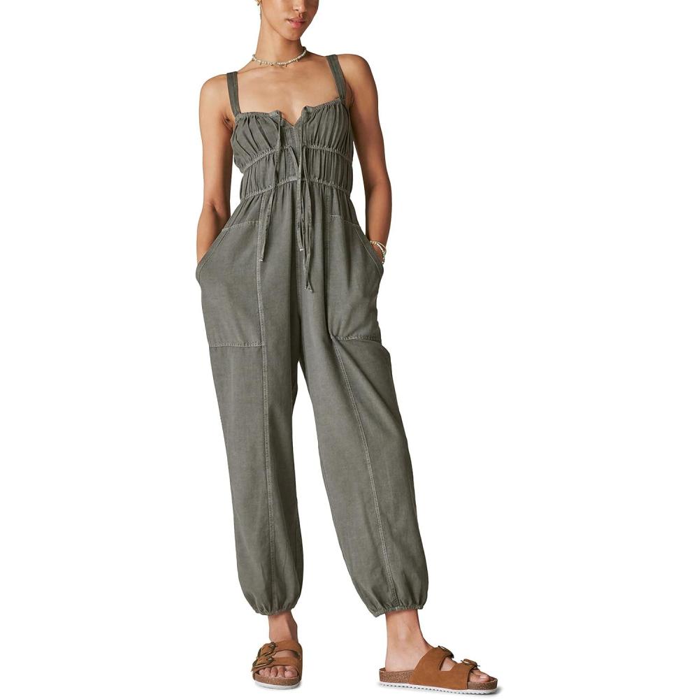 imageLucky Brand Womens Womens Tie Front Utility JumpsuitRaven