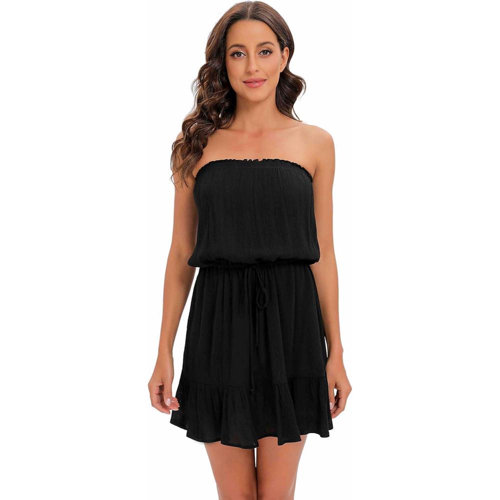 imageLucky Brand Womens by The Pool Dress Casual Pull On Beach Cover Ups for WomenBlack