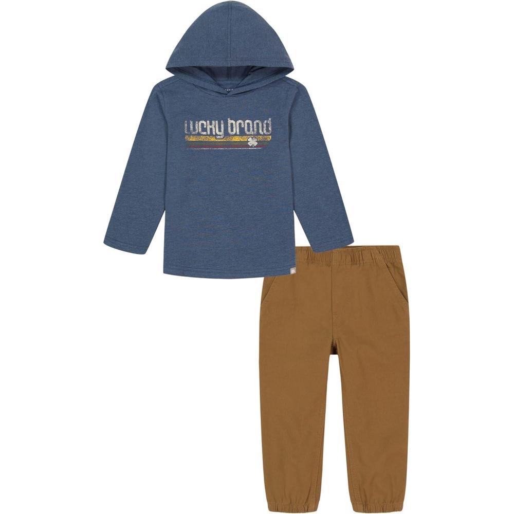 imageLucky Brand babyboys 2 Piece Knit Woven SetEnsign Blue  Ermine