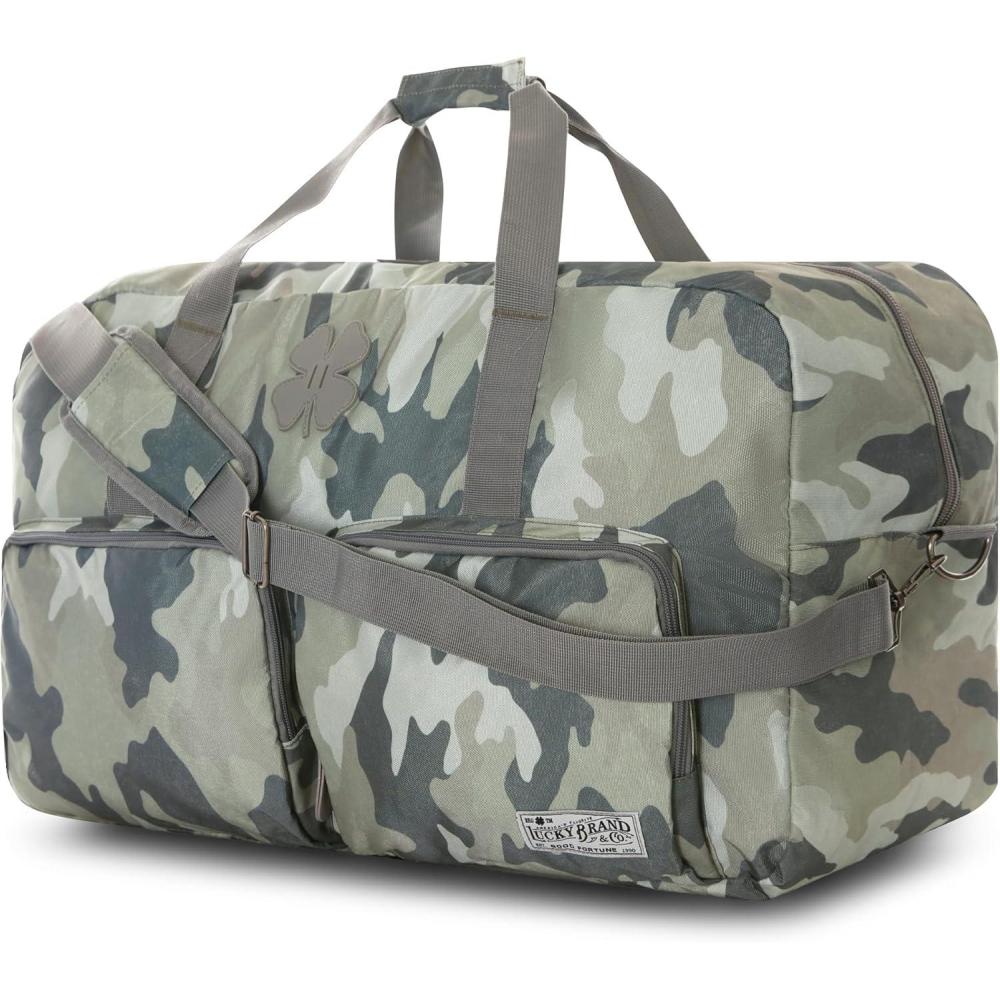 imageLucky Travel Duffel Bags 65L Gym Bag Travel Bag ampamp Large Duffle Bag for Men Foldable Overnight Weekender Bags for Women ampamp Men with Adjustable Shoulder Strap CamoCamo