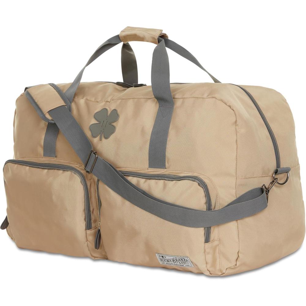 imageLucky Travel Duffel Bags 65L Gym Bag Travel Bag ampamp Large Duffle Bag for Men Foldable Overnight Weekender Bags for Women ampamp Men with Adjustable Shoulder Strap CamoTan