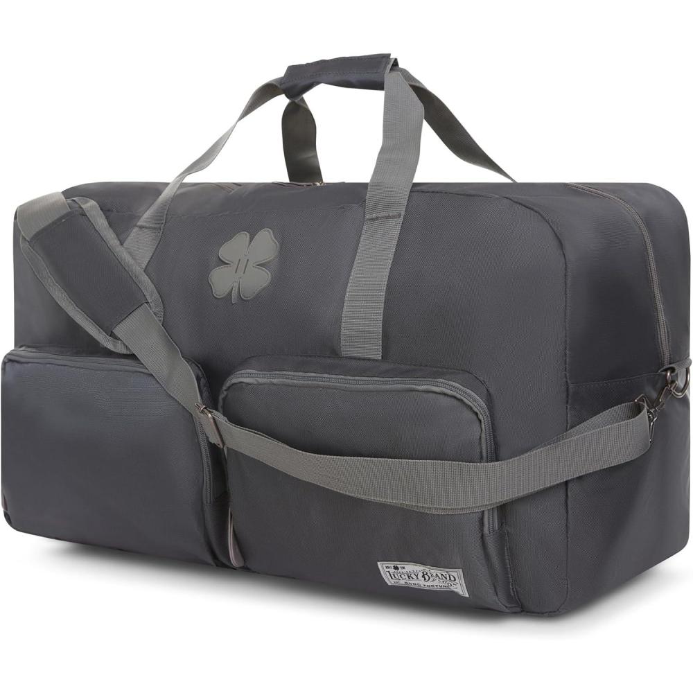 imageLucky Travel Duffel Bags 65L Gym Bag Travel Bag ampamp Large Duffle Bag for Men Foldable Overnight Weekender Bags for Women ampamp Men with Adjustable Shoulder Strap CamoCharcoal