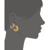 Lucky Brand 2 Pairs Trendy Green Aventurine Hoops Earrings Set