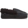 Lucky Brand Boy’s Faux Wool A-line House Shoes for Kids, Memory Foam Slippers(Black/Black)