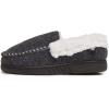 Lucky Brand Boy’s Faux Wool A-line House Shoes for Kids, Memory Foam Slippers(Black/White)