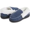 Lucky Brand Boy’s Faux Wool A-line House Shoes for Kids, Memory Foam Slippers(Blue/White)