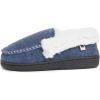 Lucky Brand Boy’s Faux Wool A-line House Shoes for Kids, Memory Foam Slippers(Blue/White)