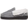 Lucky Brand Boy’s Faux Wool A-line House Shoes for Kids, Memory Foam Slippers(Grey/White)