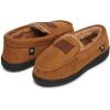 Lucky Brand Boy’s Micro Suede Fuzzy Lined Moccasin Slippers for Kids(Tan)