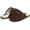 Lucky Brand Boy’s Micro-Suede Scuff Slippers, Kids House Shoes with Plush Lining(Dark Brown)