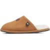 Lucky Brand Boy’s Micro-Suede Scuff Slippers, Kids House Shoes with Plush Lining(Tan)
