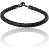 Lucky Brand Brown Cord Interlock Bracelet for Men 8.5 Black-Plated Brass, Corded Bracelet, Male Jewelry