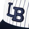 Lucky Brand Classic Cotton Adjustable | Dad Hat | Baseball Cap | Fishing | Low Profile | 5 Panel Design(Embroidered Lb Logo – Pin Stripe)