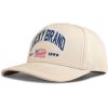 Lucky Brand Classic Cotton Adjustable | Dad Hat | Baseball Cap | Fishing | Low Profile | 5 Panel Design(Flag – Cream)
