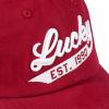Lucky Brand Classic Cotton Hat | Adjustable | Dad Hat | Baseball Cap | Golf | Fishing | Low Profile | 5 Panel Design(1990 Embroidered – Red)
