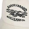 Lucky Brand Classic Cotton Hat | Adjustable | Dad Hat | Baseball Cap | Golf | Fishing | Low Profile | 5 Panel Design(Blue Jeans Co – Cream)