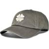 Lucky Brand Classic Cotton Hat | Adjustable | Dad Hat | Baseball Cap | Golf | Fishing | Low Profile | 5 Panel Design(Clover – Charcoal Grey)