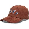 Lucky Brand Classic Cotton Hat | Adjustable | Dad Hat | Baseball Cap | Golf | Fishing | Low Profile | 5 Panel Design(Corduroy – Cognac)