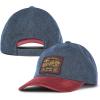 Lucky Brand Classic Cotton Hat | Adjustable | Dad Hat | Baseball Cap | Golf | Fishing | Low Profile | 5 Panel Design(Vintage Denim – Red)