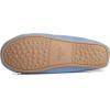 Lucky Brand Girls Plush Glitter Bow Moccasin Slippers, Rubber Sole Indoor Outdoor House Shoes, Kids Bedroom Slipper Moccasins(Denim)