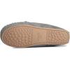 Lucky Brand Girls Plush Glitter Bow Moccasin Slippers, Rubber Sole Indoor Outdoor House Shoes, Kids Bedroom Slipper Moccasins(Grey)