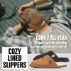 Lucky Brand Memory Foam Rubber Sole Scuff Bedroom Slipper – Soft Comfy Men’s Slippers – Indoor/Outdoor Mens House Slippers(Black)
