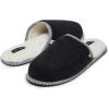 Lucky Brand Memory Foam Rubber Sole Scuff Bedroom Slipper – Soft Comfy Men’s Slippers – Indoor/Outdoor Mens House Slippers(Black)