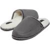 Lucky Brand Memory Foam Rubber Sole Scuff Bedroom Slipper – Soft Comfy Men’s Slippers – Indoor/Outdoor Mens House Slippers(Grey)