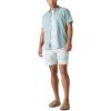 Lucky Brand Men’s 7″ Pull Up Linen Short(Blue Stripe)