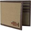 Lucky Brand Men’s Bifold Wallet | ID Window | Card Slots | Genuine Leather | Organization | Durable | Stylish(Canvas/Leather – Khaki)