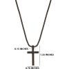 Lucky Brand Mens Black Cross Pendant Necklace, 22″” Black Onyx-Plated Cross Necklace for Men, Cross Jewelry