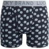 Lucky Brand Mens Boxer Briefs – 3 Pack Classic Mens Underwear Boxer Briefs with Functional Fly – Soft Cotton Boxers for Men(Blue Heather/Print/Charcoal)