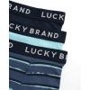 Lucky Brand Mens Boxer Briefs – 3 Pack Classic Mens Underwear Boxer Briefs with Functional Fly – Soft Cotton Boxers for Men(Mood Indigo/Stripe/Sea Angel)