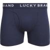 Lucky Brand Mens Boxer Briefs – 3 Pack Classic Mens Underwear Boxer Briefs with Functional Fly – Soft Cotton Boxers for Men(Solid Navy)